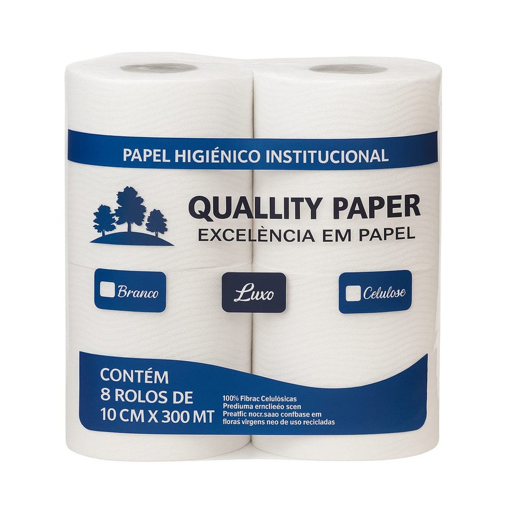 Papel Higiênico Institucional Rolão 8 rolos Branco