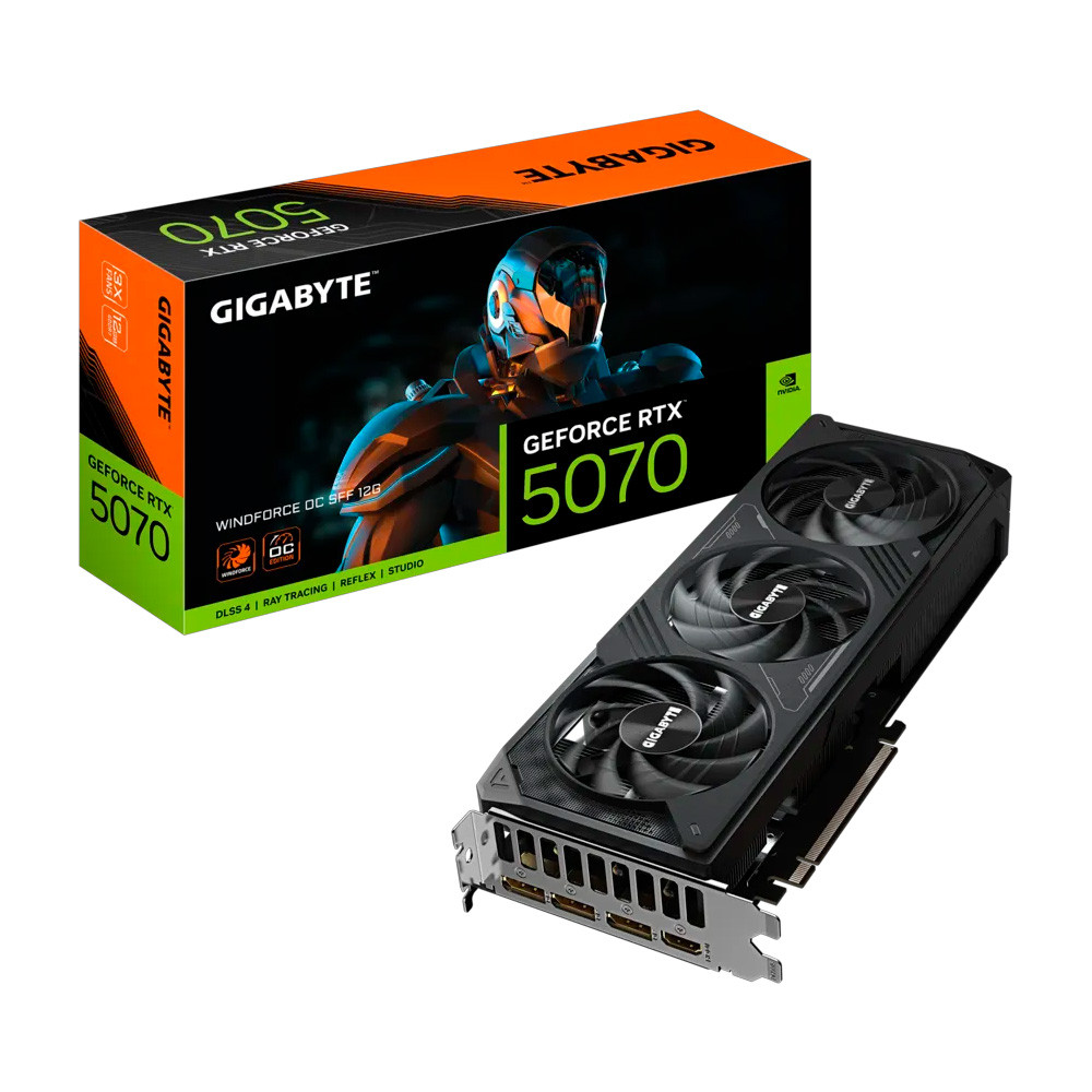 Placa de vídeo RTX 5070 WINDFORCE OC SFF 12G Gigabyte - GV-N5070WF3OC-12GD