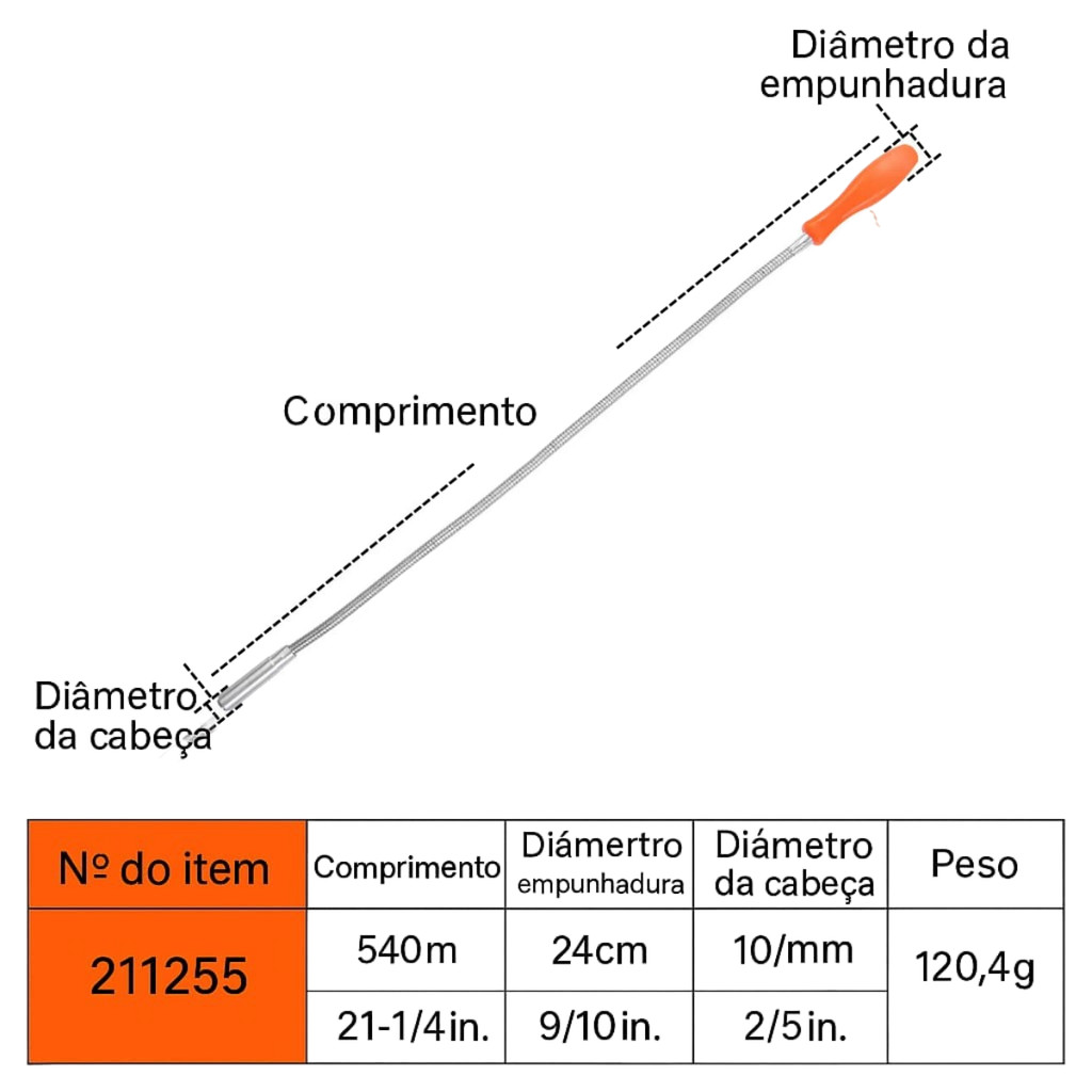 Pegador Magnético 54cm Haste Flexível com Ima na ponta Magnética — imagem 2 de 2