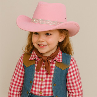 Chapéu cowboy infantil boiadeira Ana Castela faixa brilho CORAÇÃO em Oferta na Shopee