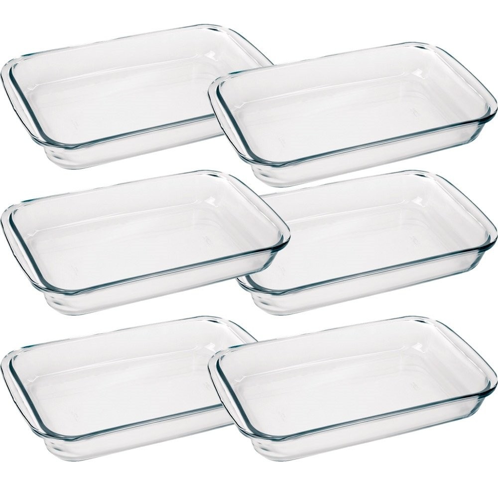 Conjunto de Assadeiras Marinex Retangular 2,2 Litros Média 6 Peças em Oferta na Shopee