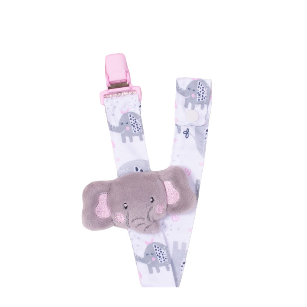 PRENDEDOR DE CHUPETA INFANTIL COM CLIP - BICHINHOS DE PELÚCIA - MENINA