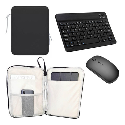 Kit Capa Bolsa Com Teclado E Mouse Para Galaxy Tab S9 Fe