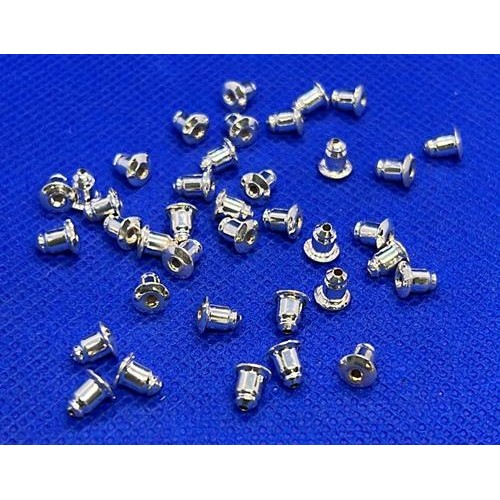 Tarracha bala folheada a prata 50 milésimo 6mm pct com 10 pares