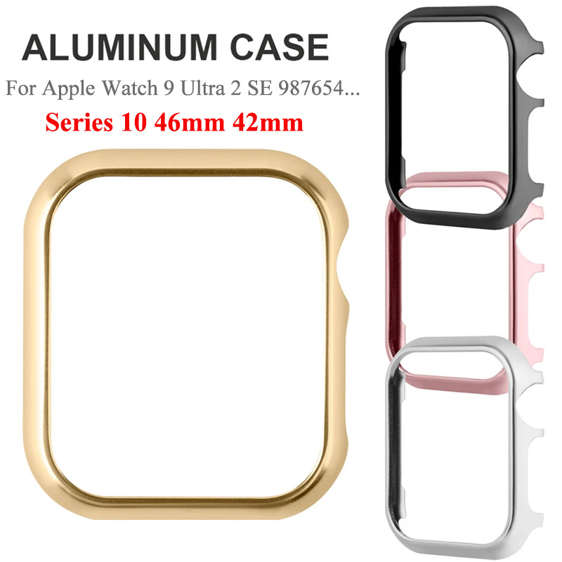 Capa De Alumínio Para Apple Watch Series 10 42mm 46mm 45mm 44mm 41 49mm 38 40mm Moldura Protetora De Metal iWatch SE Ult em Oferta na Shopee