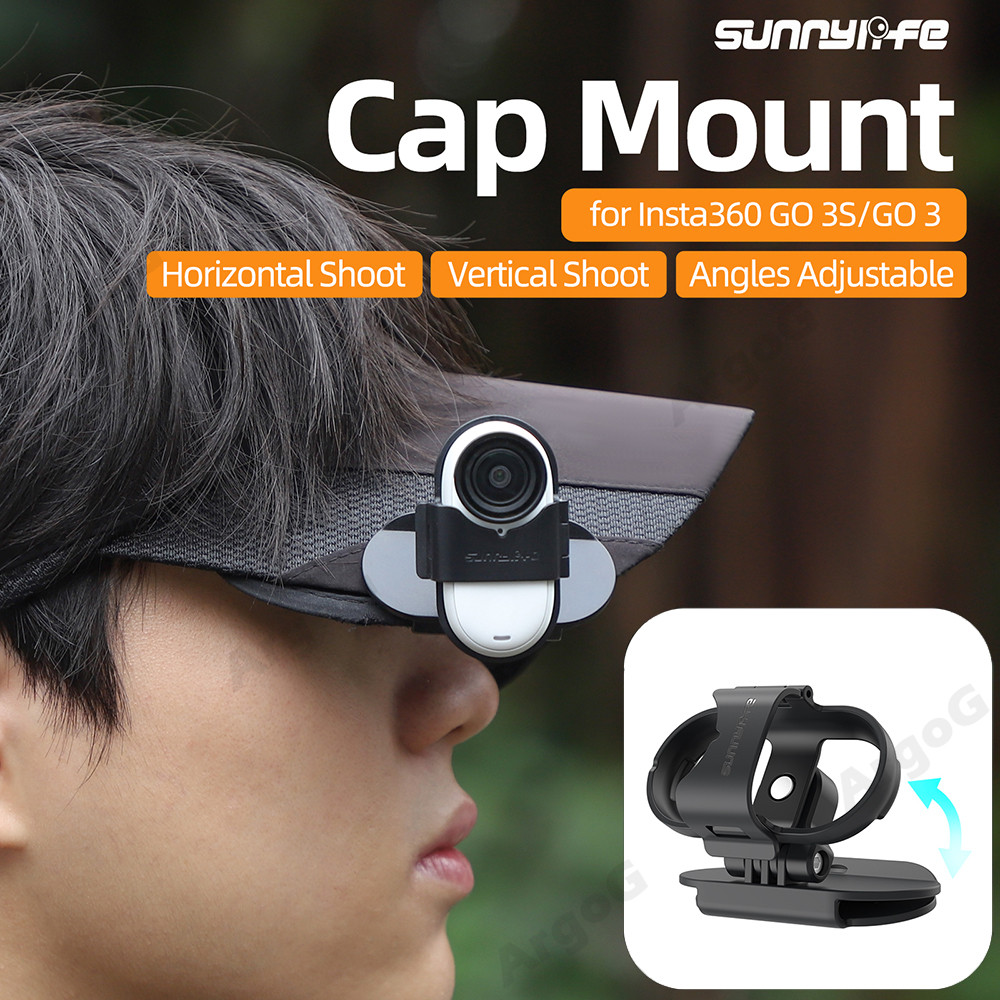 Sunnylife Suporte de Clipe de Aba Insta360 GO 3S/GO 3 Accessórios Filmagem em Primeira Pessoa