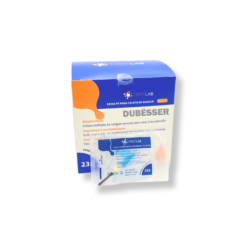 Escalpe Coleta Sangue Vacutainer 23G 50 Unidades Procedimento Laboratório