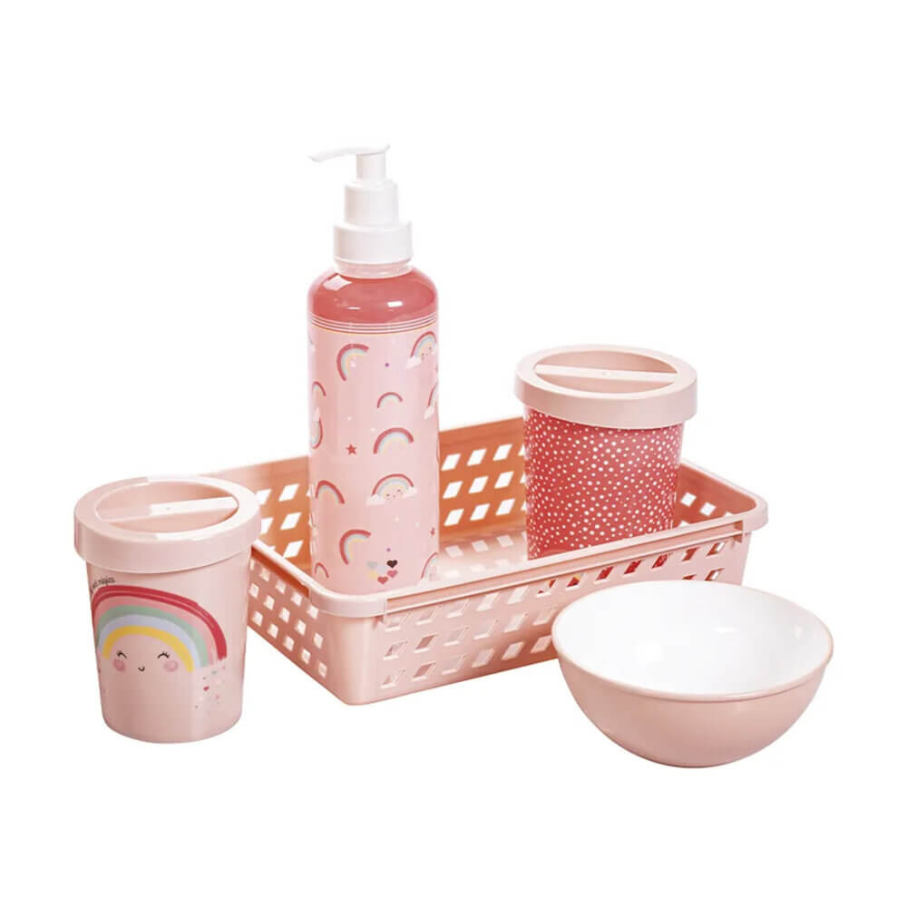 Kit Higiene Plasútil Arco Íris Menina - 5 Peças em Oferta na Shopee