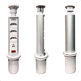 Torre De Tomada Para Bancada Embutir Retrátil Multiplug Com 3 Tomadas 10a/20a E 1 Usb E Tipo-c 110v/220v Branco B-max em Oferta na Shopee