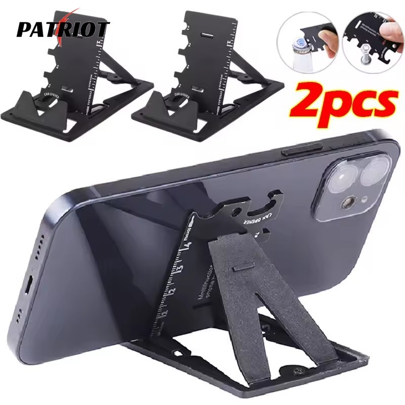 Suporte Dobrável Para Celular De 1/2 Unidades-Ferramenta EDC De Bolso-Kit De Sobrevivência De Emergência Acampamento Ao