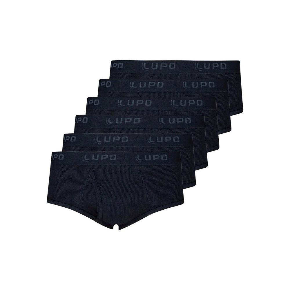 Kit com 6 Cuecas Slip Lupo com Abertura 546-002