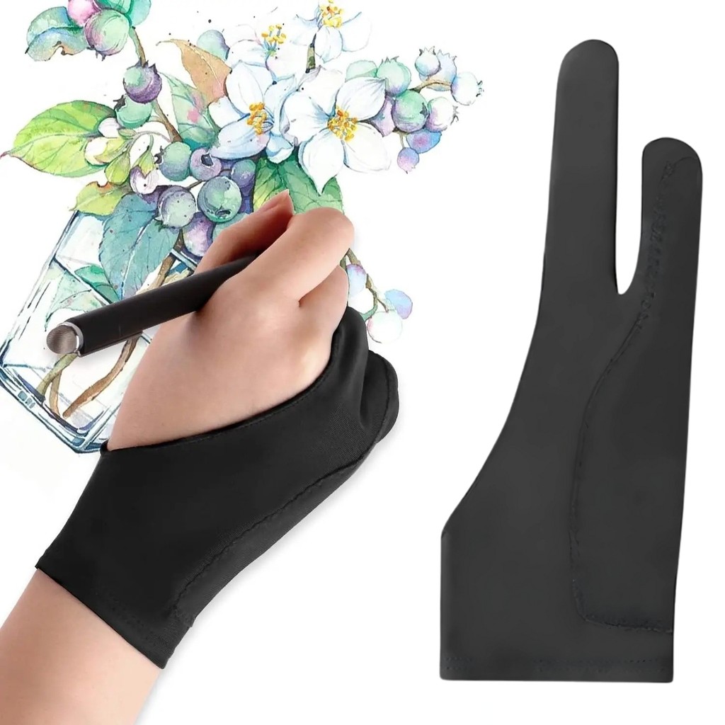 Luva Desenho 2 Dedos para iPad Tablet Wacom Anti Toque Profissional Artista Digital Ambidestra em Oferta na Shopee