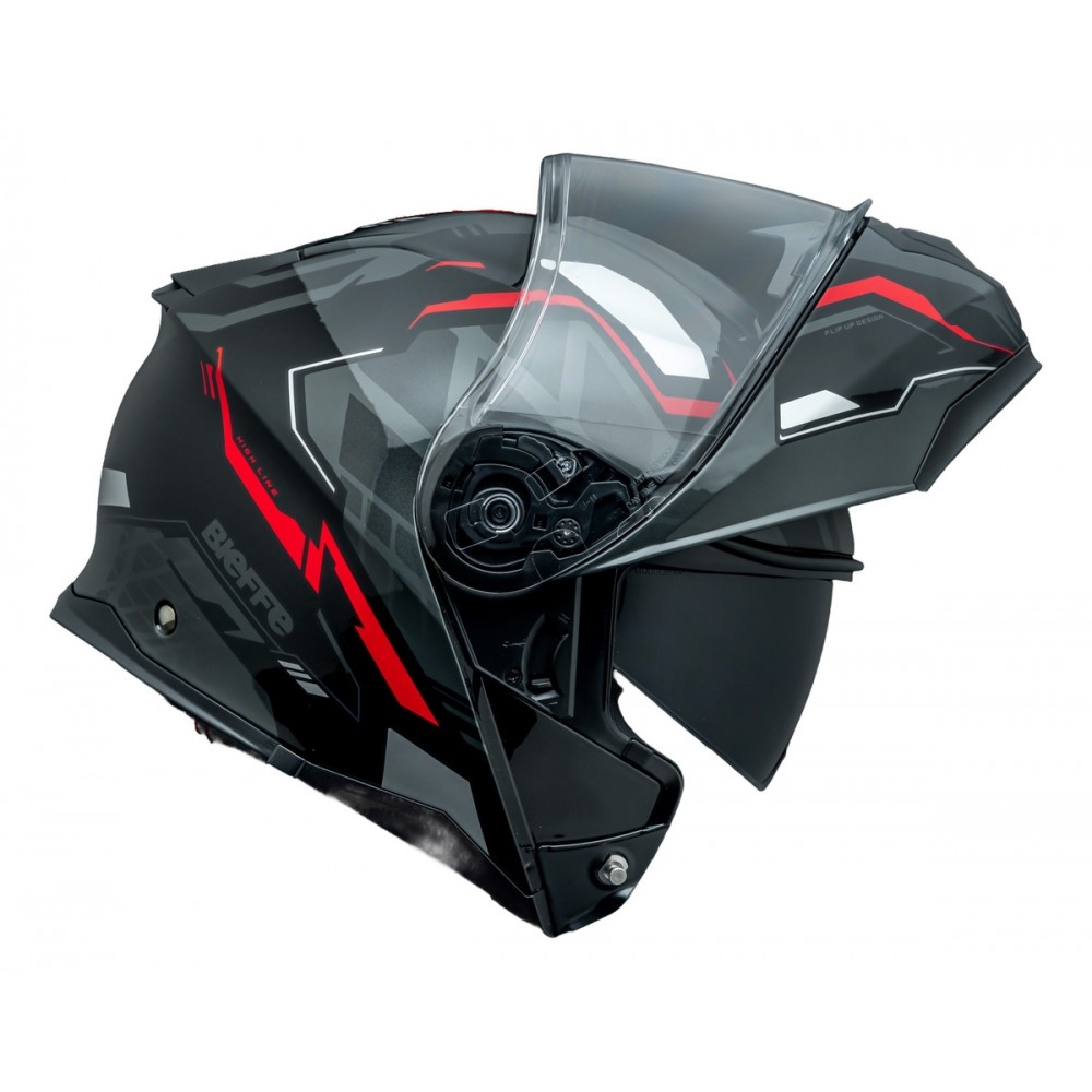 Capacete Moto Robocop Bieffe Premium B- Dynamic Attractie Vermelho Escamoteavel C/ Óculos Lançamento