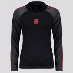 Blusa Flamengo Laçado Manga Longa Feminina Preta