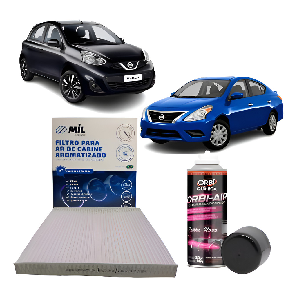 Kit Filtro + Higienizador Nissan March / Versa 2011 A 2015 em Oferta na Shopee
