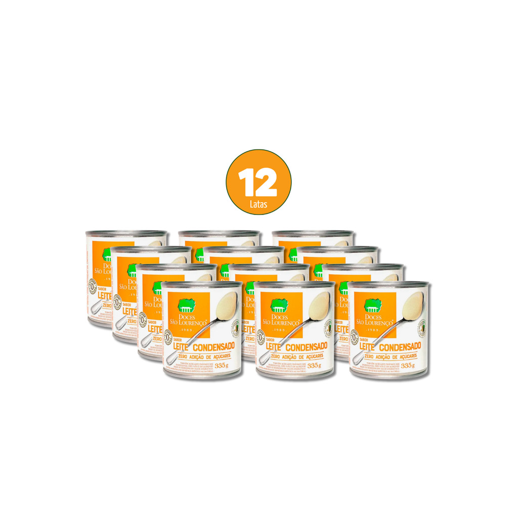 Kit 12 Leite Condensado Zero Açúcar e Lactose São Lourenço 335g