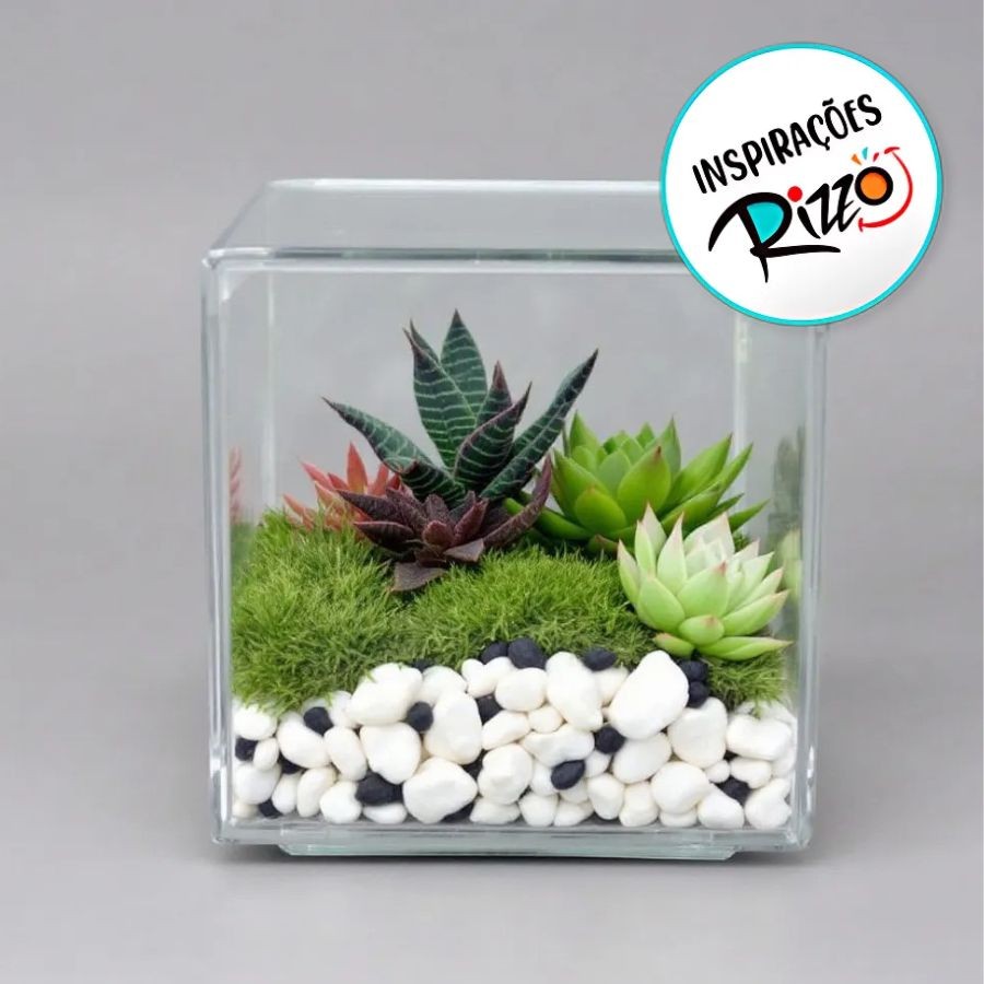 Pote De Vidro Quadrado - 12x12cm - 1L - 1 unidade - Rizzo em Oferta na Shopee