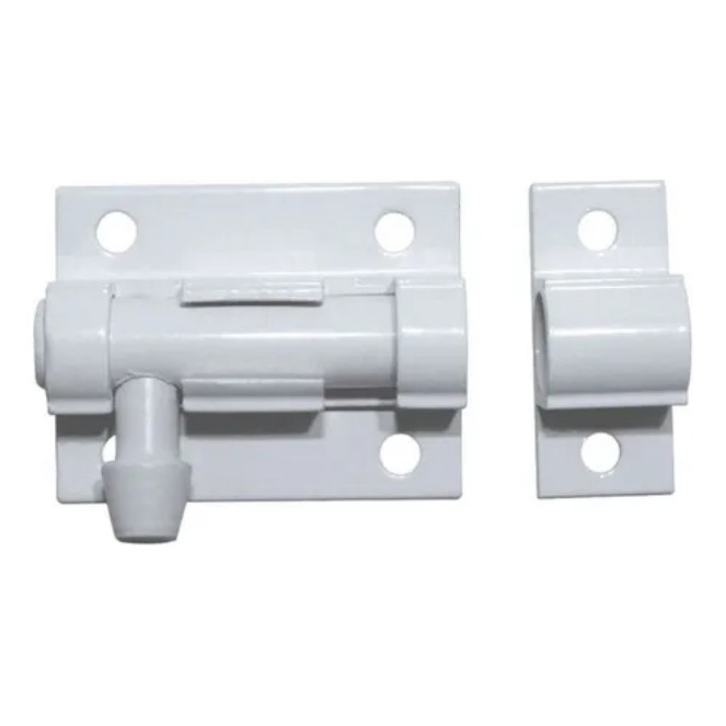 Trinco Fecho Ferrolho 1 1/2 Pol 40mm Porta Portao Alum Branc Mob Comp