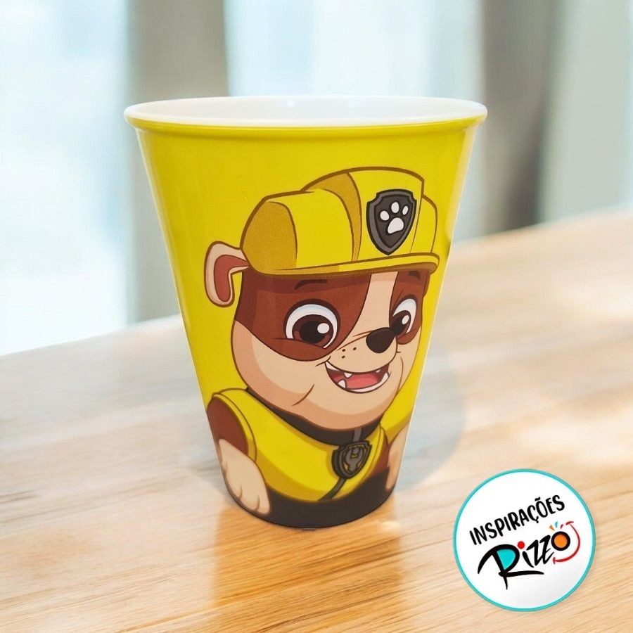 Copo Plástico Patrulha Canina - Amarelo - 270ml - 1 unidade - Plasútil - Rizzo