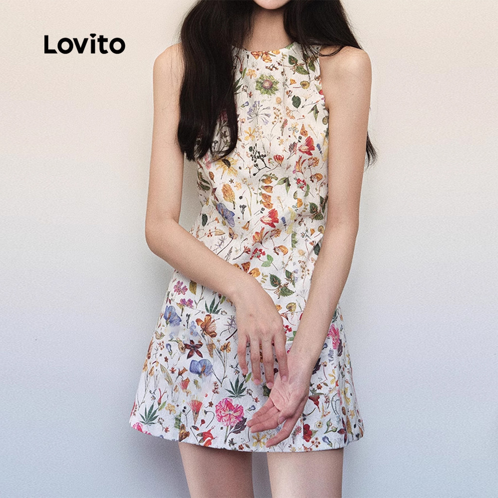 Detalhes do Lovito Vestido Boho Floral Verão Feminino L123ED304