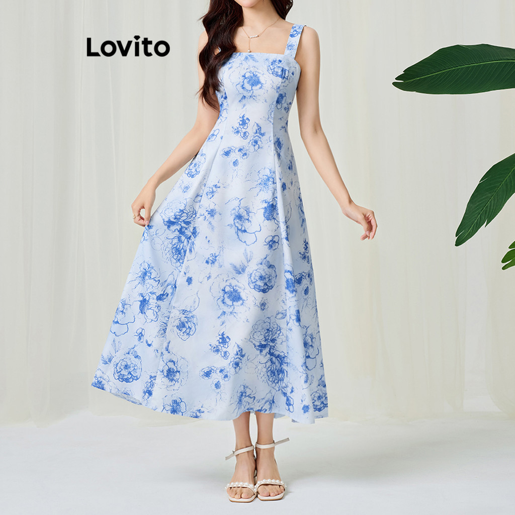 Lovito Vestido casual floral com flores para mulheres L113MD108 - Women Clothes