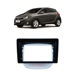 MOLDURA 2 DIN HYUNDAI HB20 G1 12-19 9 POL PRATA FIAMON 6038