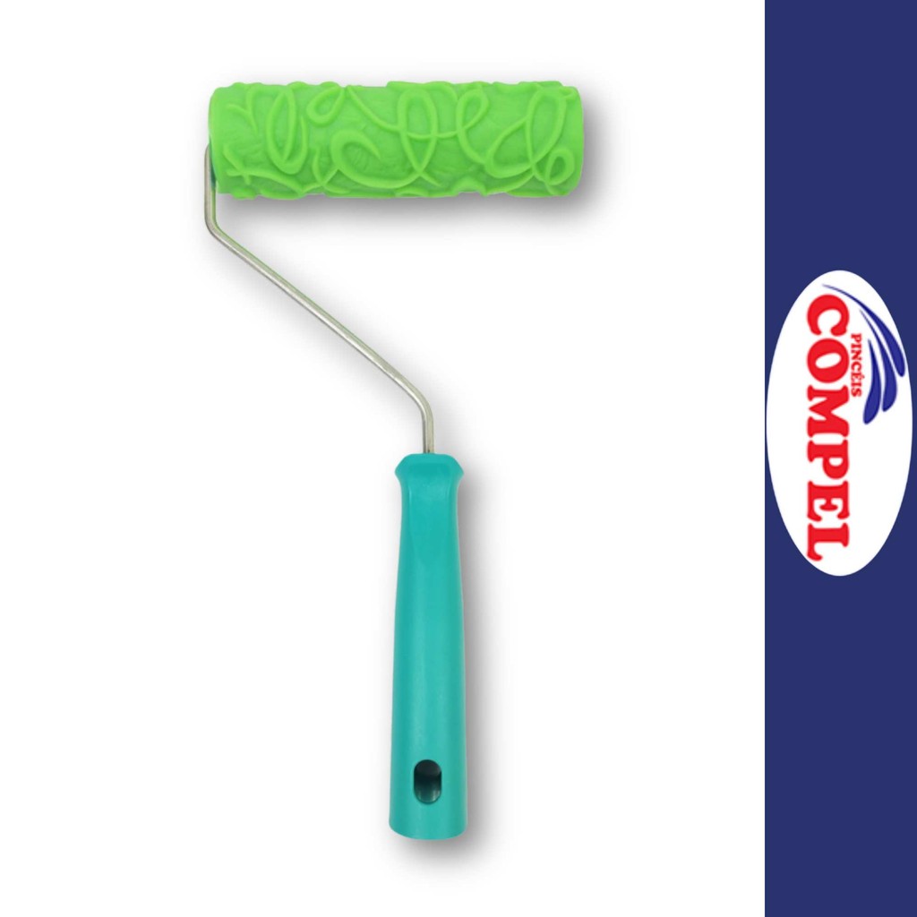 Rolo Textura Fiore Decorativa C/Suporte 16cm Compel em Oferta na Shopee