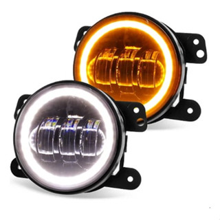 Par Farol Milha Universal Led + Angel Ayes Drl E Seta em Oferta na Shopee