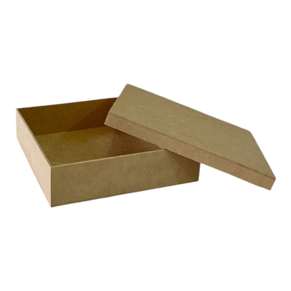 Caixa Quadrada Tampa Sapato 20x20x5 MDF Cru