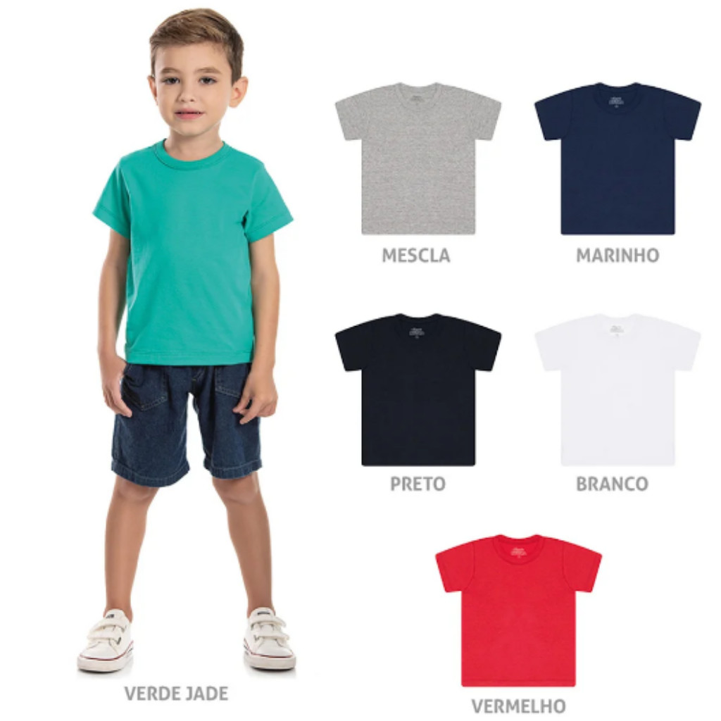 Camisa Masculina Em Meia Malha Basica Infantil Menino Moda Infantil Alta Qualidade Conforto E Estilo