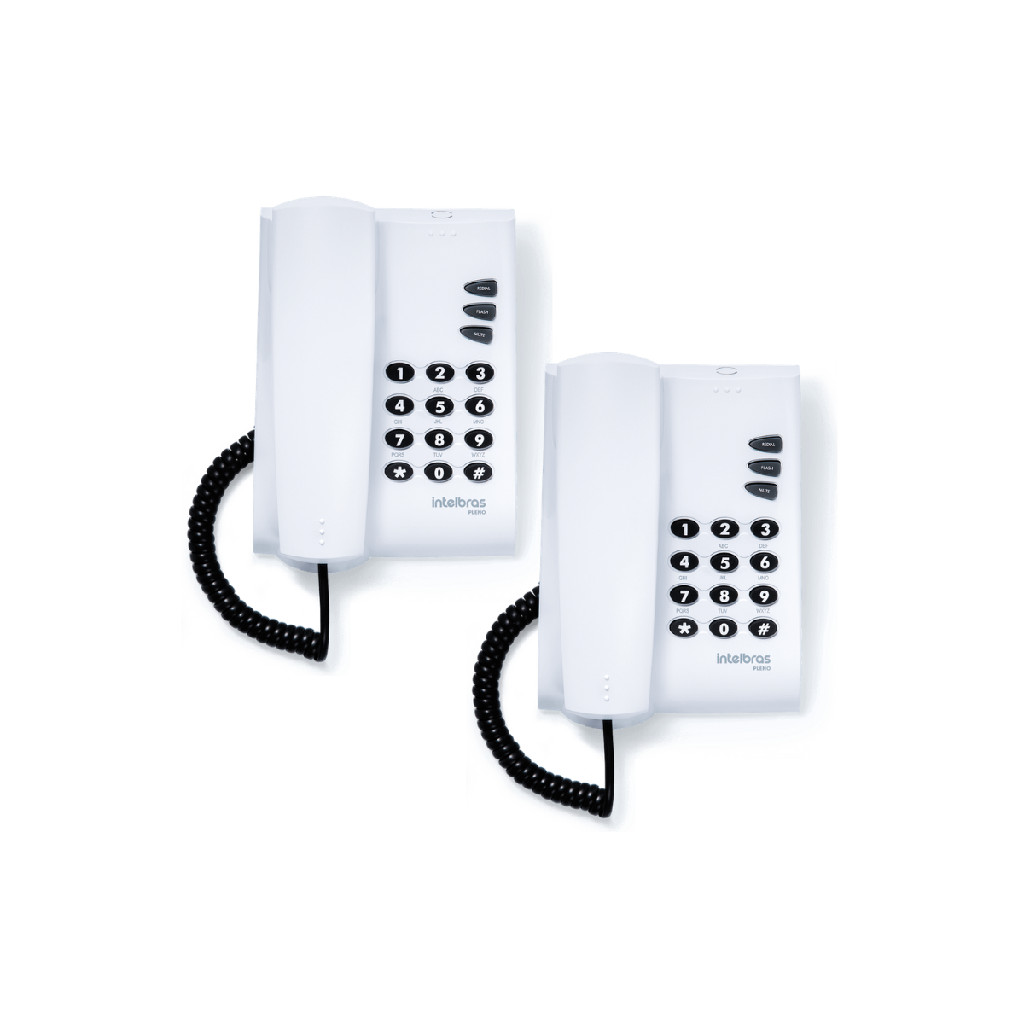 Telefone Fixo Com Fio Pleno Intelbras Sem Chave Cinza - 2 Unidades