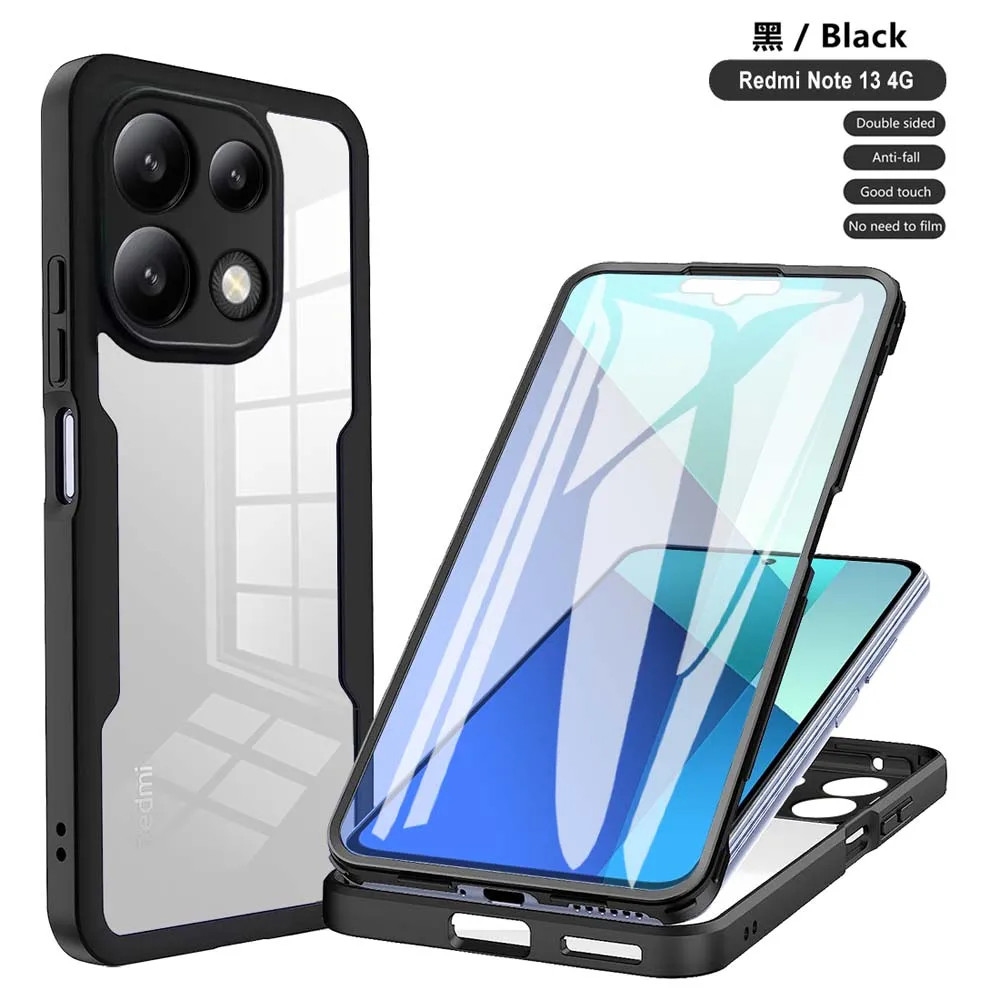 Para Redmi Note14 13 12 11 10 Pro 12s 11s 10s 10C 12C 13C À Prov 360 Protetor De Tela De Corpo Inteiro Caso Transparent