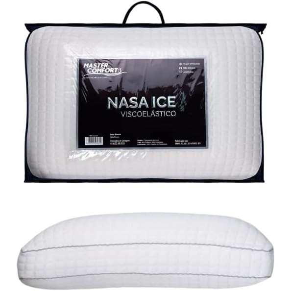 Travesseiro Antialérgico Viscoelástico 50x70 Nasa Ice Toque Refrescante em Oferta na Shopee