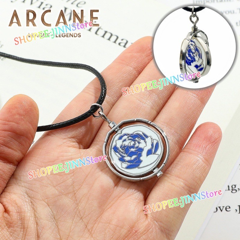 - JINN-League Of Legends Arcane Temporada 2 Colar JINX EKKO Rotativo Azul Rosa Pingente POW-Acessórios Presente em Oferta na Shopee