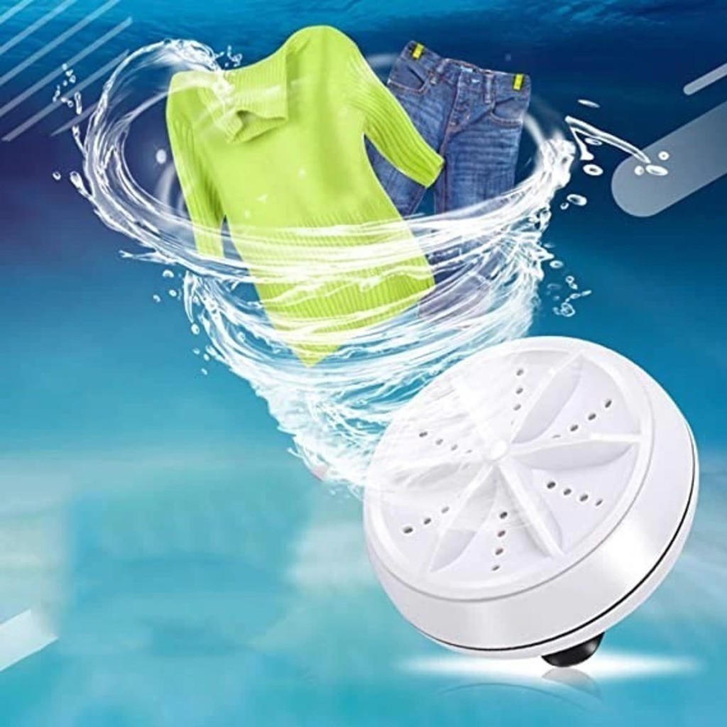 Mini Máquina de Lavar Roupas Panos Toalhas no Balde Portátil Ultrassônica Lavanderia USB