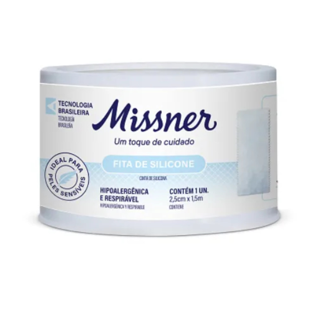 Fita Cirúrgica De Silicone Adesiva 2,5cm x 1,5m Missner