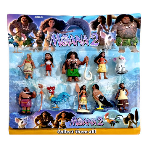 Kit 10 Bonecos Familia Moana 2 Brinquedo Do Filme Presente