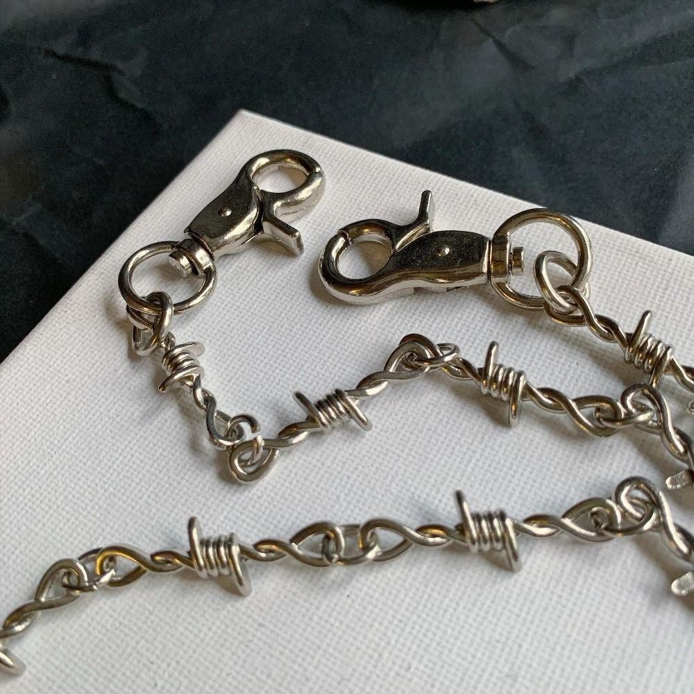 Corrente De Calças SOSFER , Cintura Longa Gótica Grunge Hip Hop , Colar Punk De Metal Com Fio De Espinhos