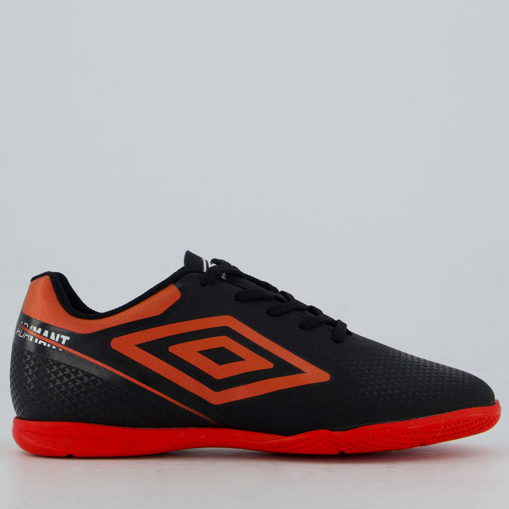 Chuteira Umbro Adamant Top Speed Futsal Juvenil Preta e Vermelha - Sports & Outdoors