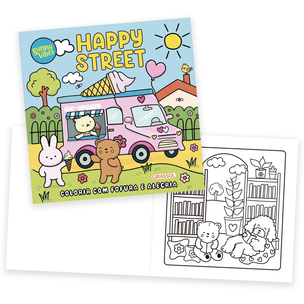 Sunny Vibes: Happy Street - Colorir com Fofura e Alegria - Livro de colorir - Books & Magazines