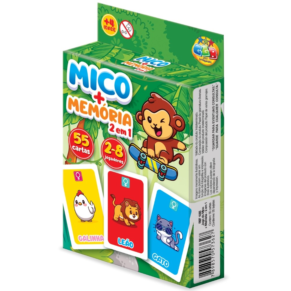 JOGO 2 EM 1 MICO + MEMÓRIA 55 CARTAS GGB BRINQUEDO DIVERSÃO RACIOCÍNIO MACACO EDUCATIVO ANIMAIS MESA em Oferta na Shopee