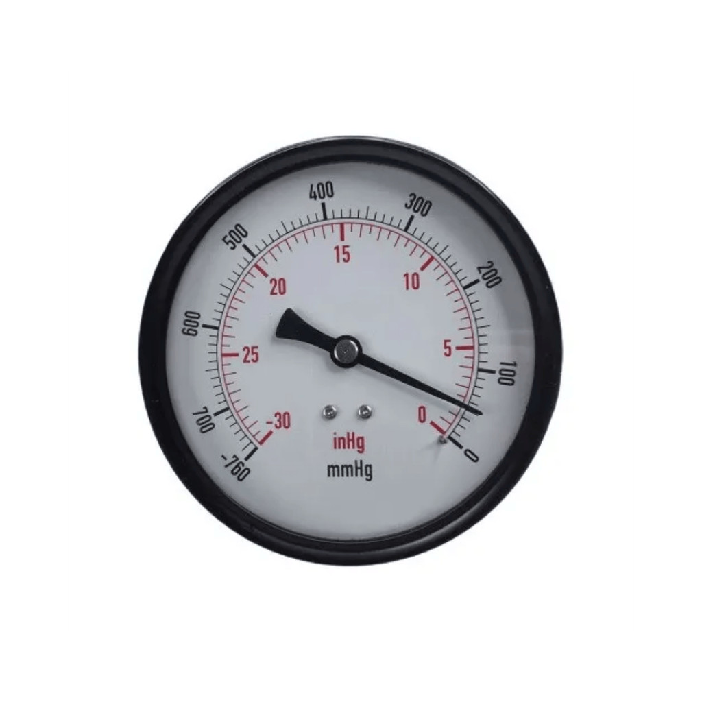 Vacuômetro 63mm Horizontal -30polhf/760mmhg-0 Rosca 1/4