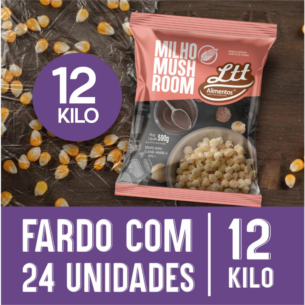 Milho Mushroom 12kg Pipoca Especial Gourmet Ltt Alimentos 12kg