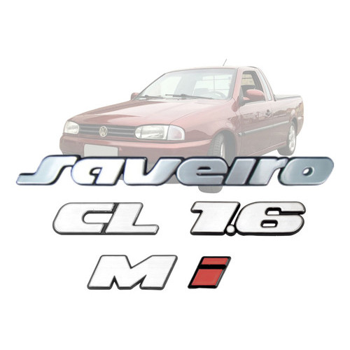Kit Emblema Saveiro Cl 1.6 Mi P/ Saveiro Bola G2 98 E 99