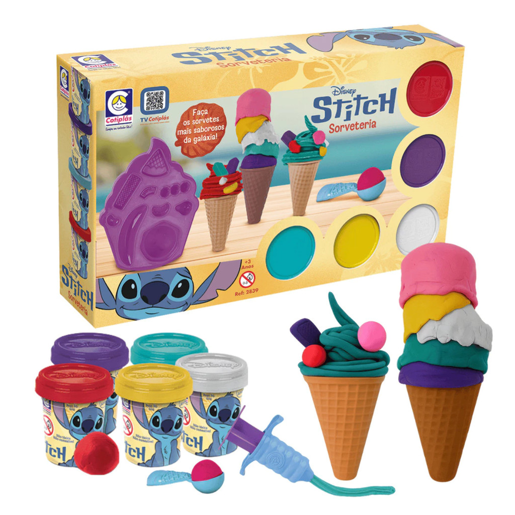 Brinquedo Kit Massinha de Modelar Brincadeiras  do Stitch e Sorveteria em Oferta na Shopee