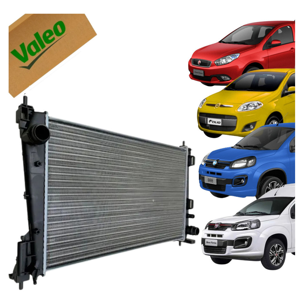 Radiador Original Valeo Mobi NV Fiorino Palio NV Uno Grand Siena 1.0 1.4 1.6 Com ou Sem Ar Condicionado