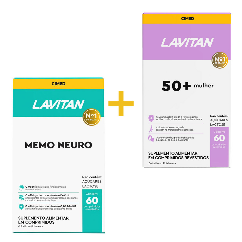 Kit Lavitan 50+ Mulher + Memo Neuro – Memória, Foco e Vitalidade Feminina em Oferta na Shopee