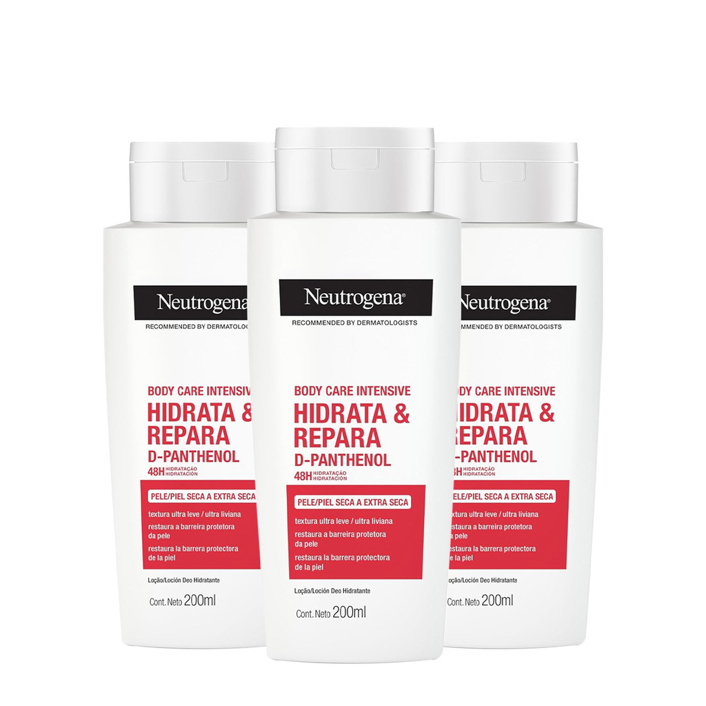 Kit Neutrogena Body Care Intensive Hidrata & Repara Hidratante Corporal (3 unidades) em Oferta na Shopee