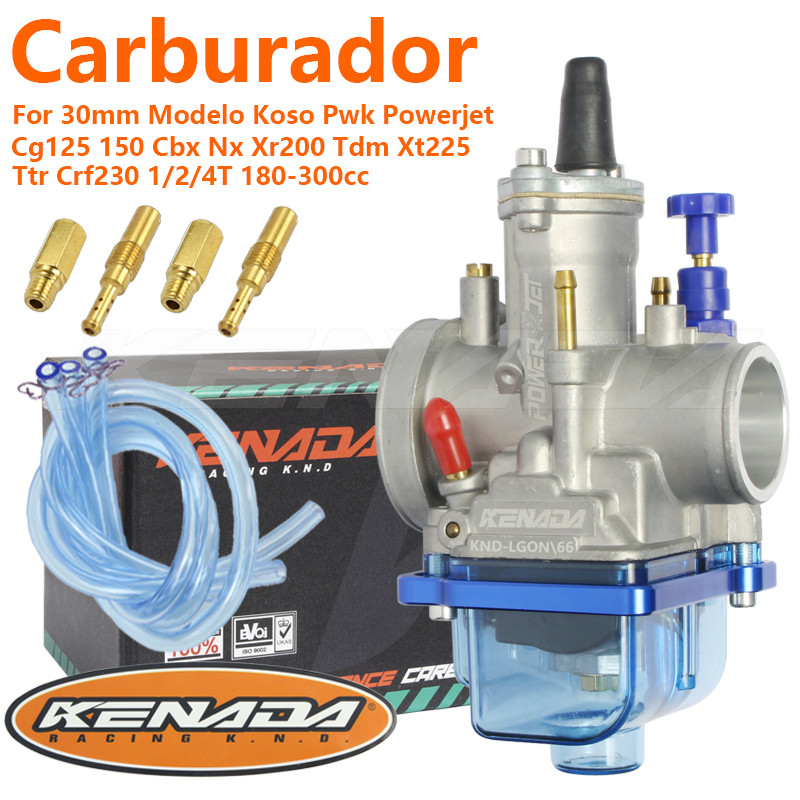 KENADA RACING Carburador Cuba Transparente 30mm Modelo Koso Pwk Powerjet Cg125 150 Cbx Nx Xr200 Tdm Xt225 Ttr Crf230