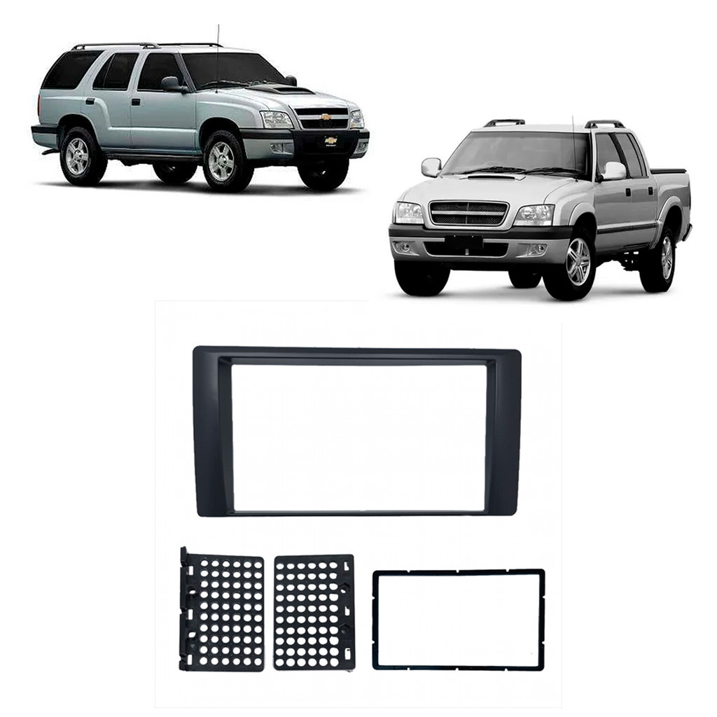 MOLDURA 2 DIN GM S10/BLAZER 01-11 7 POL GRAFITE FIAMON 6103